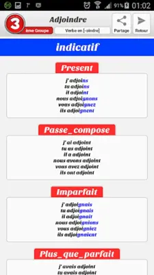 Conjugaison Sans NET android App screenshot 1