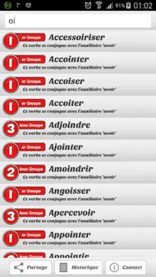 Conjugaison Sans NET android App screenshot 2